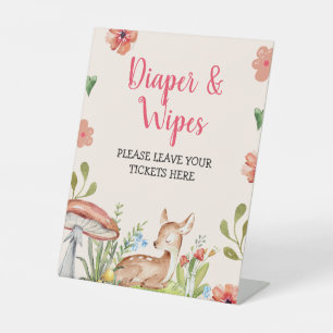 Oh Deer Party Decorations Diaper Raffle Pedestal Sign
