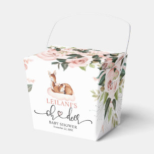 Oh Deer Pink Floral Baby Shower Favour Box