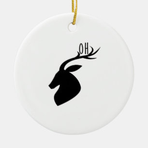 Oh Deer Pun Creative Style Ceramic Tree Decoration