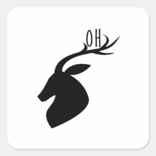 Oh Deer Pun Creative Style Square Sticker