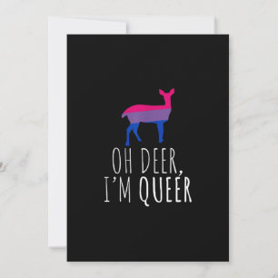 Oh Deer Queer Bisexual Pride Gay Flat Holiday Card