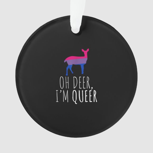 Oh Deer Queer Bisexual Pride Gay LAcrylic Ornament (Front)