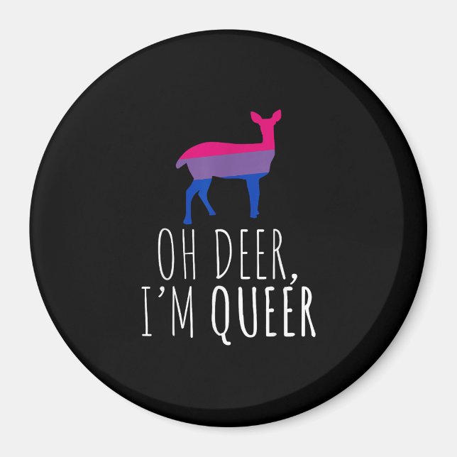 Oh Deer Queer Bisexual Pride Gay Lesbian Design  Magnet (Front)