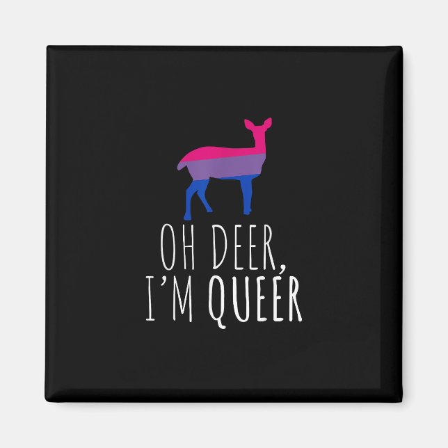 Oh Deer Queer Bisexual Pride Gay Lesbian Design  Magnet (Front)
