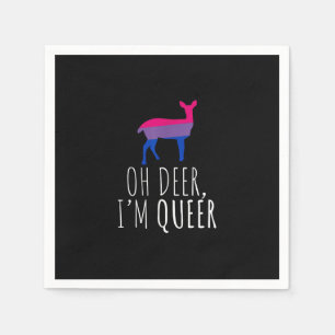 Oh Deer Queer Bisexual Pride Gay Lesbian Design  Napkin