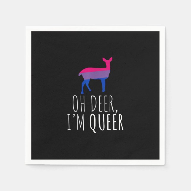 Oh Deer Queer Bisexual Pride Gay Lesbian Design  Napkin (Front)