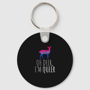 Oh Deer Queer Bisexual Pride Gay Lesbian DKeychain Key Ring