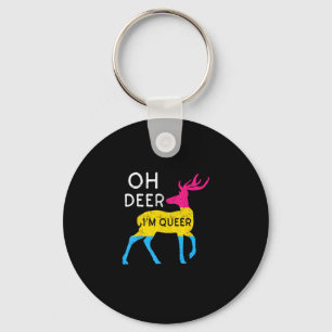 Oh Deer Queer Colorful Pride Flag Celebration Key Ring