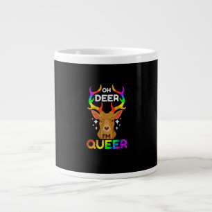 Oh Deer Queer Funny LGBTQ Pride Awareness Large Coffee Mug