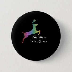 Oh Deer Queer Funny Pun LGBT Pride Celebration  6 Cm Round Badge