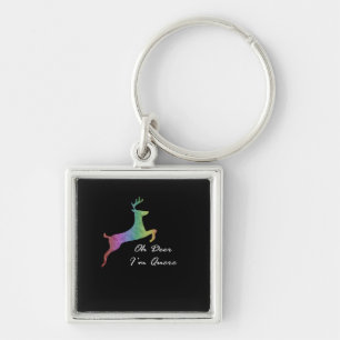 Oh Deer Queer Funny Pun LGBT Pride Celebration Key Ring