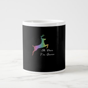 Oh Deer Queer Funny Pun LGBT Pride Celebration Large Coffee Mug