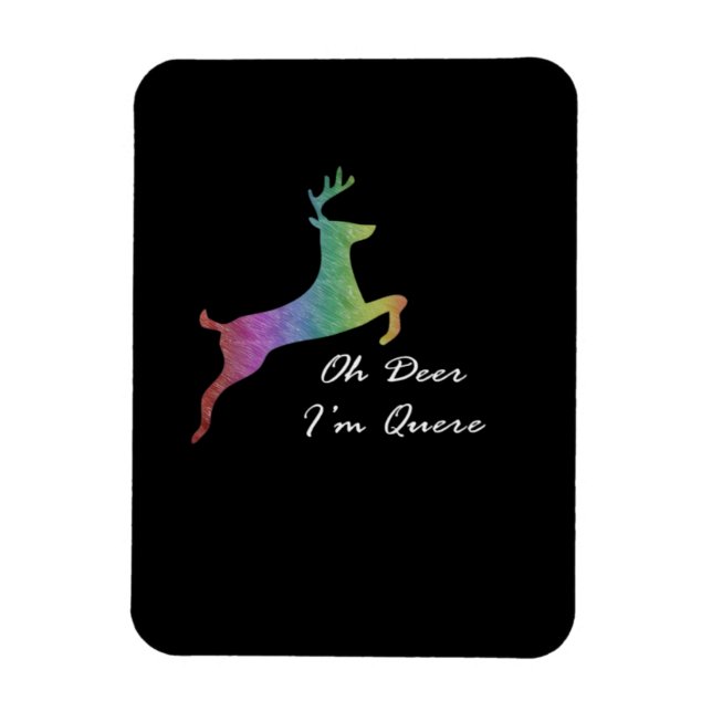 Oh Deer Queer Funny Pun LGBT Pride Celebration  Magnet (Vertical)