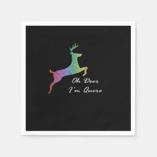 Oh Deer Queer Funny Pun LGBT Pride Celebration Napkin