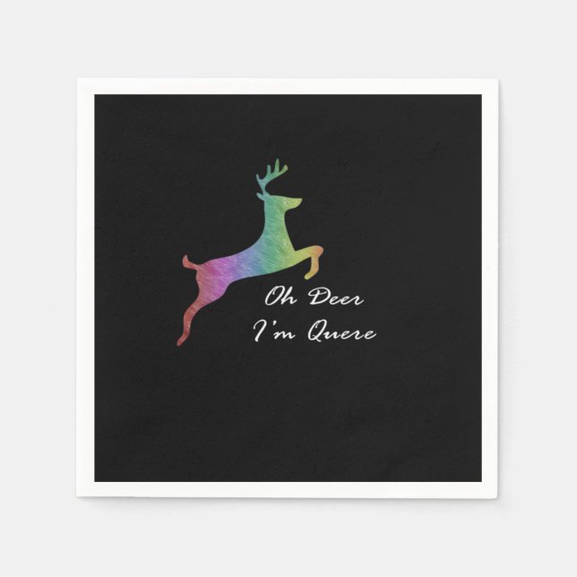 Oh Deer Queer Funny Pun LGBT Pride Celebration  Napkin (Front)