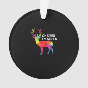 Oh Deer Queer Funny Pun LGBT Pride Design Ornament