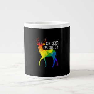 Oh Deer Queer LGBTQ Pride Celebration Month  Large Coffee Mug