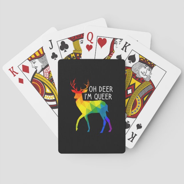 Oh Deer Queer LGBTQ Pride Celebration Month  Playing Cards (Back)