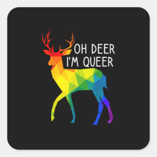 Oh Deer Queer LGBTQ Pride Celebration Month  Square Sticker