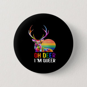 Oh Deer Queer Minimal Modern Style  6 Cm Round Badge