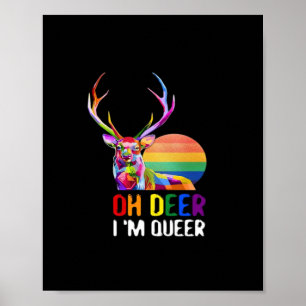 Oh Deer Queer Minimal Modern Style  Poster