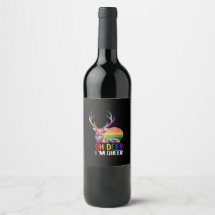 Oh Deer Queer Minimal Modern Style Wine Label