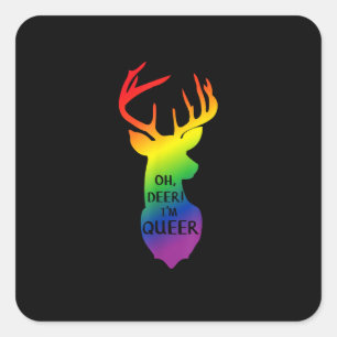 Oh Deer Queer Pride Celebration Funny LGBT Gift Square Sticker