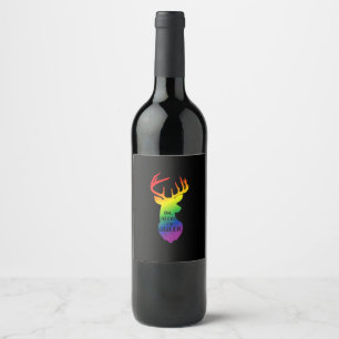 Oh Deer Queer Pride Celebration Funny LGBT Gift Wine Label