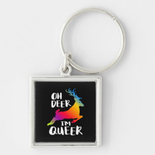 Oh Deer Queer Pride Minimal Artistic Style Key Ring