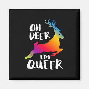 Oh Deer Queer Pride Minimal Artistic Style  Magnet