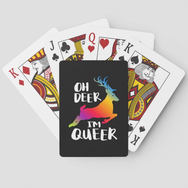Oh Deer Queer Pride Minimal Artistic Style  Playing Cards (Back)