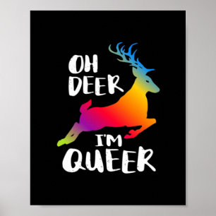 Oh Deer Queer Pride Minimal Artistic Style  Poster