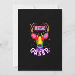 Oh Deer Queer Pride Month Celebration Gift Holiday Card