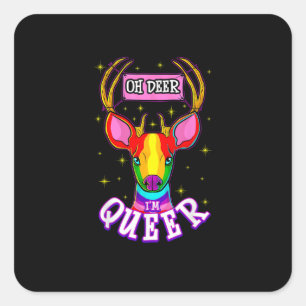 Oh Deer Queer Pride Month Celebration Gift  Square Sticker
