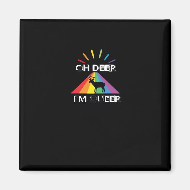 Oh Deer Queer Trendy Aesthetic Design  Magnet (Front)