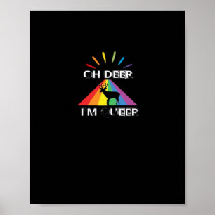 Oh Deer Queer Trendy Aesthetic Design  Poster