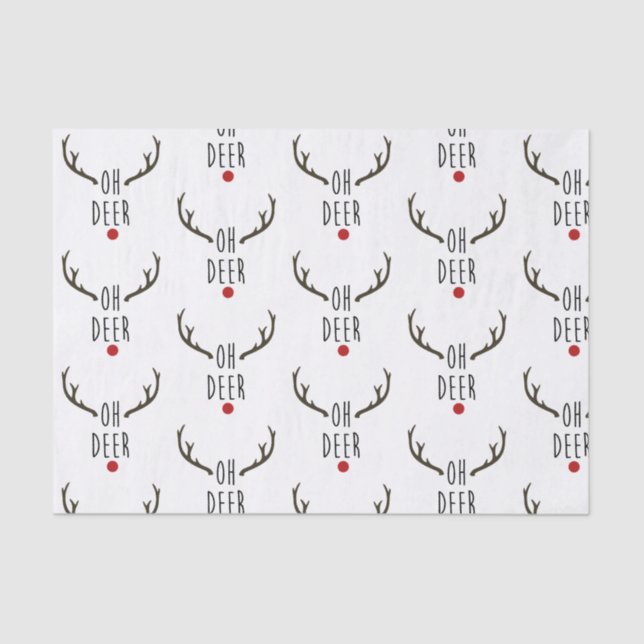 OH DEER Reindeer Christmas Holiday Festive Party Tissue Paper (Front)