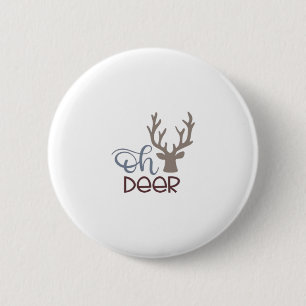Oh Deer Retro Classic Design  6 Cm Round Badge