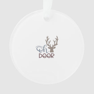 Oh Deer Retro Classic Design Acrylic Ornament