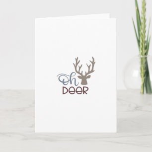 Oh Deer Retro Classic Design Folded Greeting Card