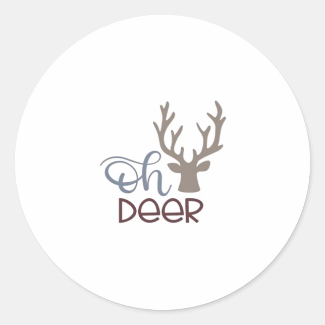 Oh Deer Retro Classic Design Round Sticker (Front)