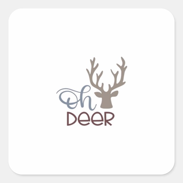 Oh Deer Retro Classic Design Square Sticker (Front)