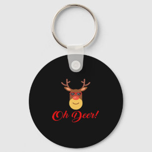 Oh Deer Retro Classic Keychain