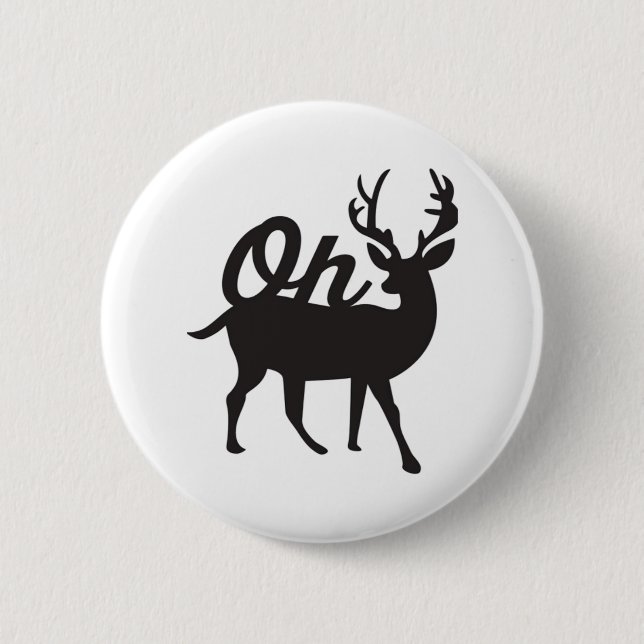 Oh Deer Retro Classic Vibe  6 Cm Round Badge (Front)
