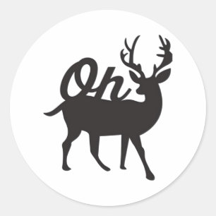 Oh Deer Retro Classic Vibe  Classic Round Sticker