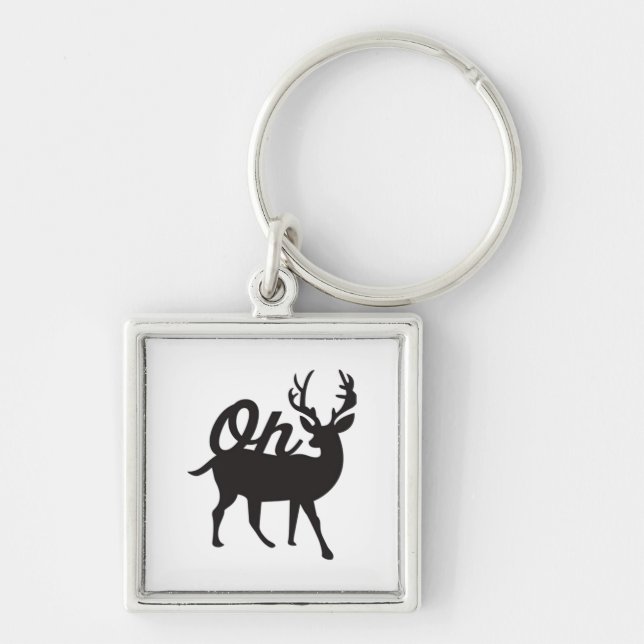 Oh Deer Retro Classic Vibe  Key Ring (Front)