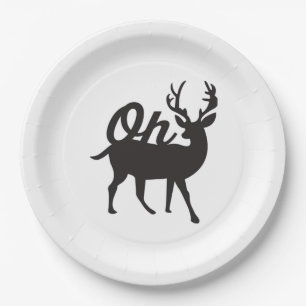 Oh Deer Retro Classic Vibe Paper Plate