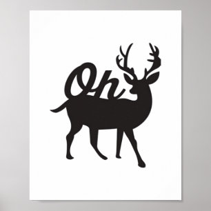 Oh Deer Retro Classic Vibe  Poster