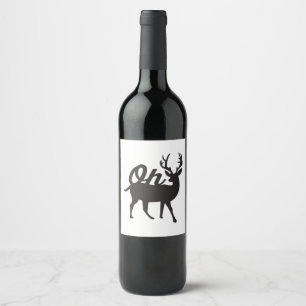 Oh Deer Retro Classic Vibe  Wine Label