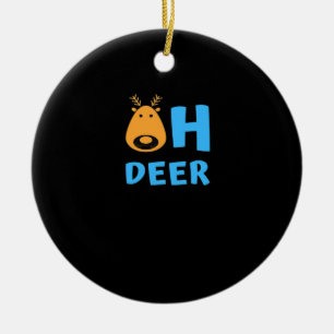 Oh Deer Retro Holiday Vibe Ceramic Tree Decoration